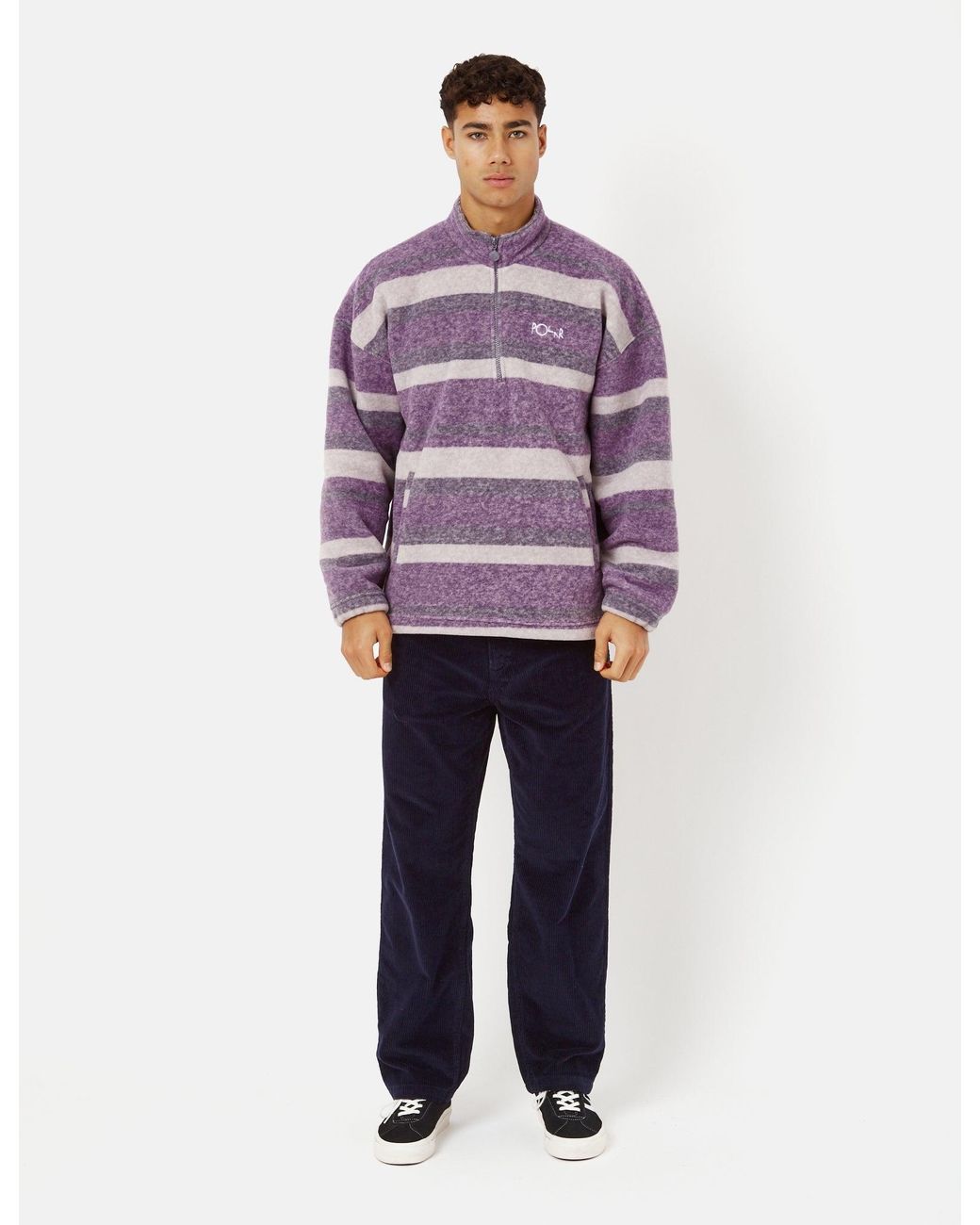 Polar Skate Co. Stripe Fleece Pullover in Purple for Men | Lyst