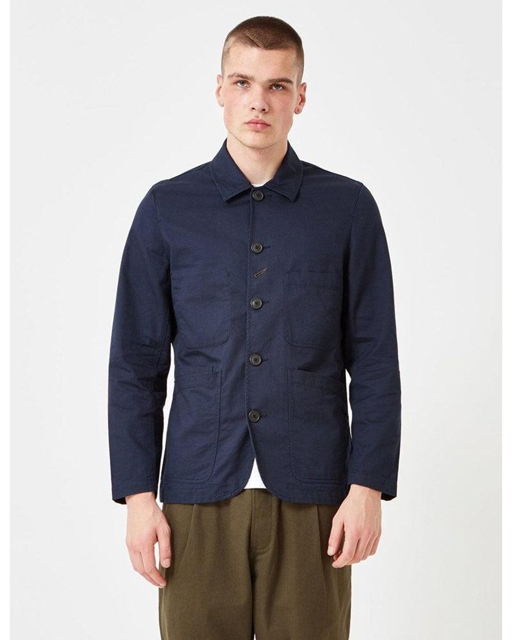 Universal Works Blue Bakers Jacket for men