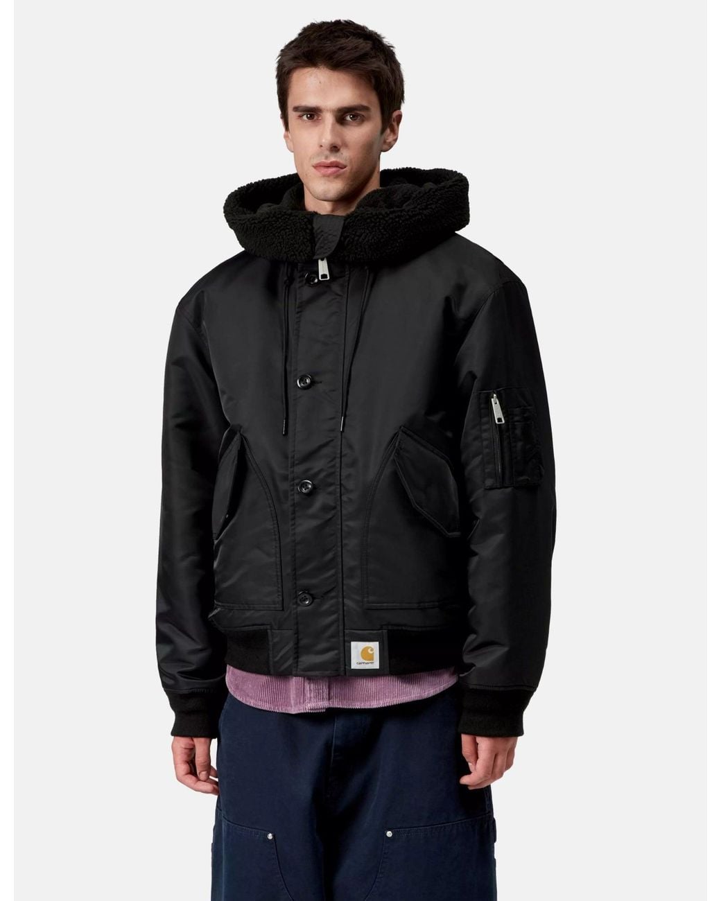 Carhartt Black Hd Oltera Bomber Jacket for men