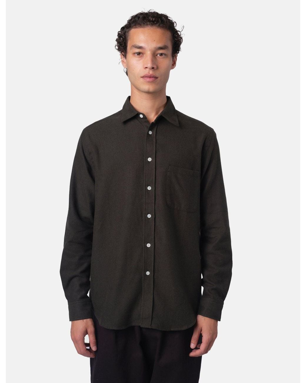 Portuguese Flannel Black Teca 2.0 Shirt for men