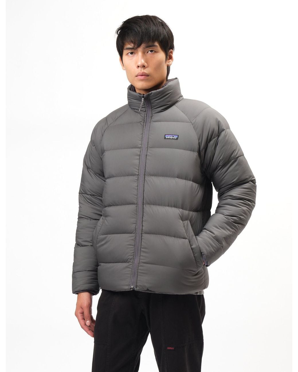 Patagonia Gray Reversible Silent Down Jacket for men