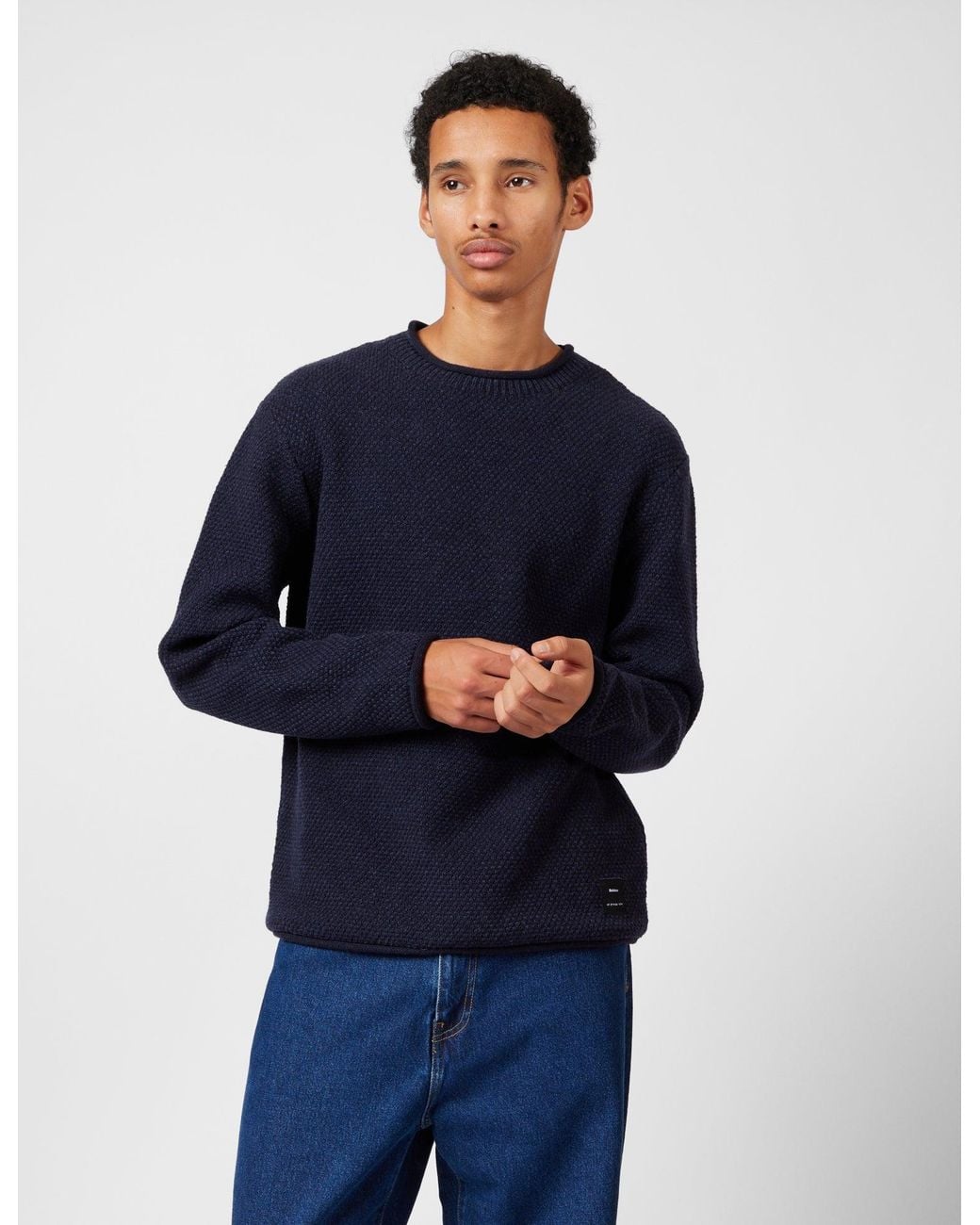 FINISTERRE Blue Barents Jumper (Wool Mix) for men
