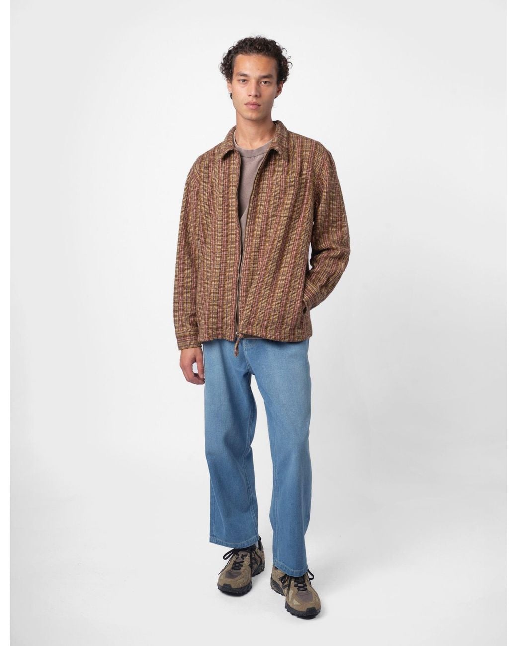 BHODE Brown Zip Shirt (Slubby) for men