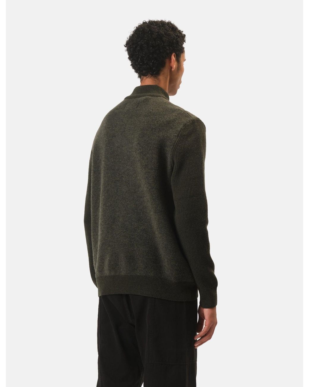 Barbour Black Milburn Half Zip Knitted Jumper for men