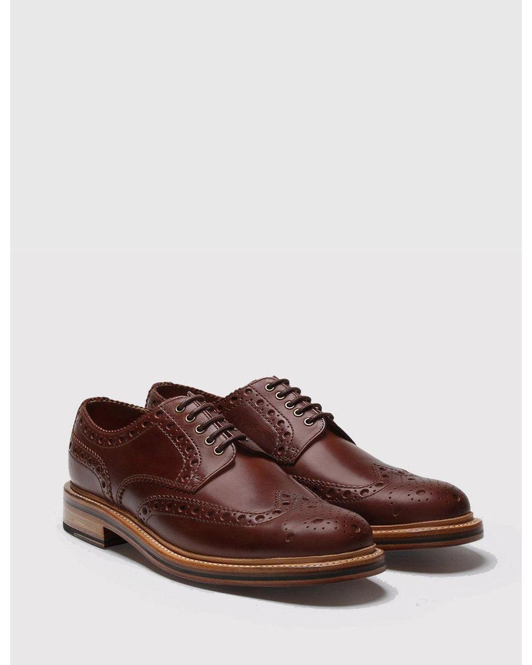 GRENSON Brown Archie Brogue Shoes for men