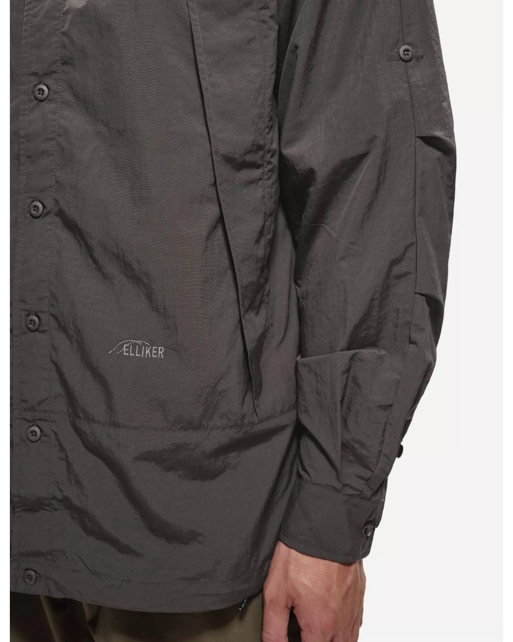 Elliker Gray Craw Zip Tech Shirt for men