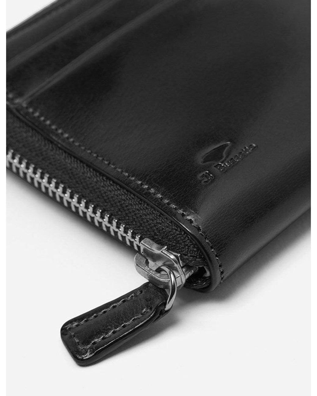 Il Bussetto Black Small Zip Wallet (Leather) for men