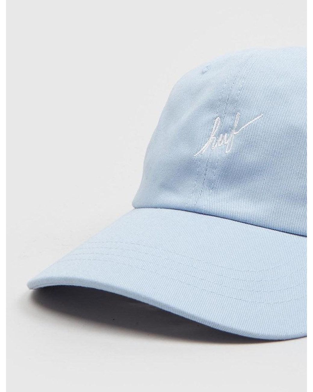 Huf Blue Script Curved Peak Cap for men