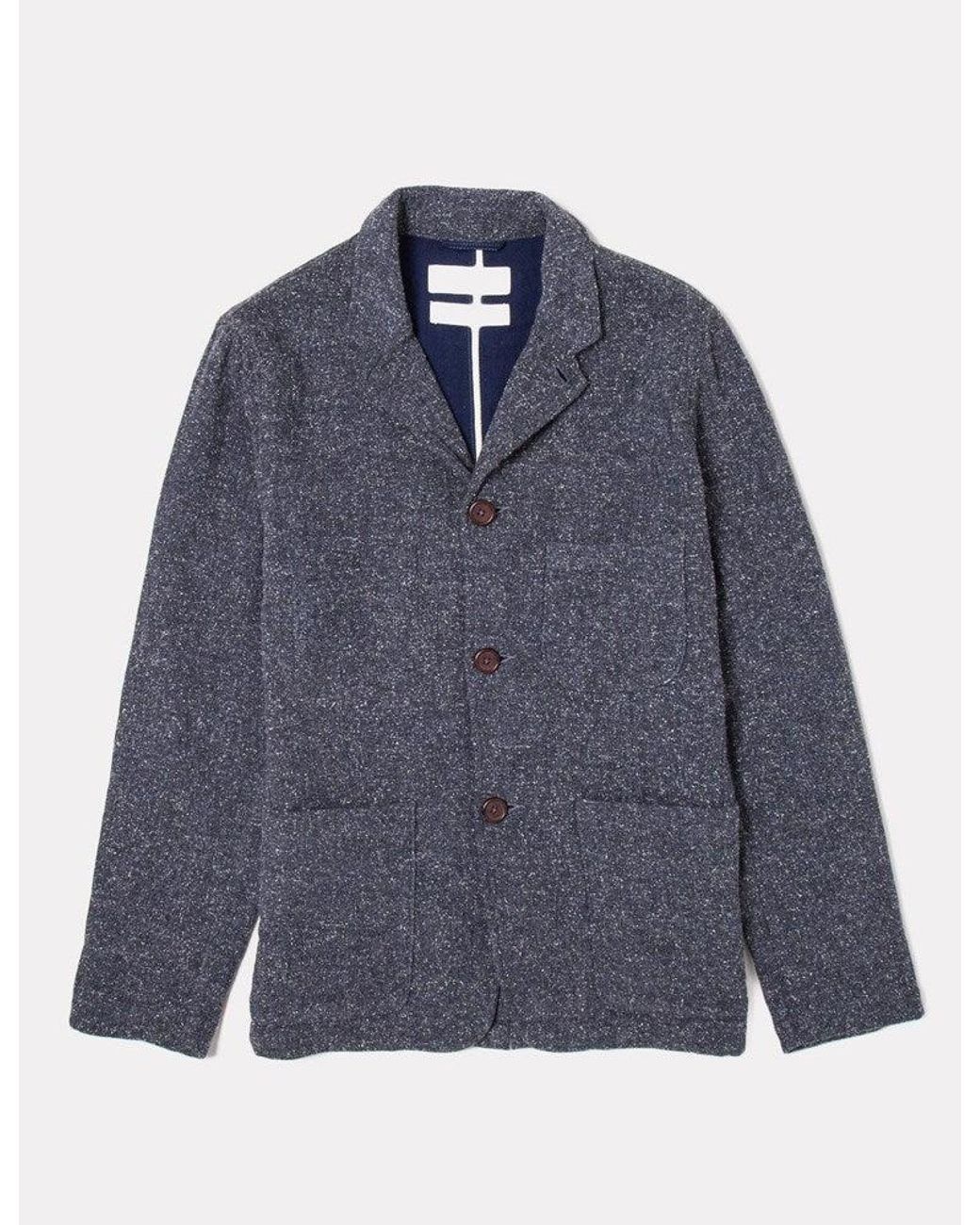 Universal Works Blue Tweed Suit Jacket for men