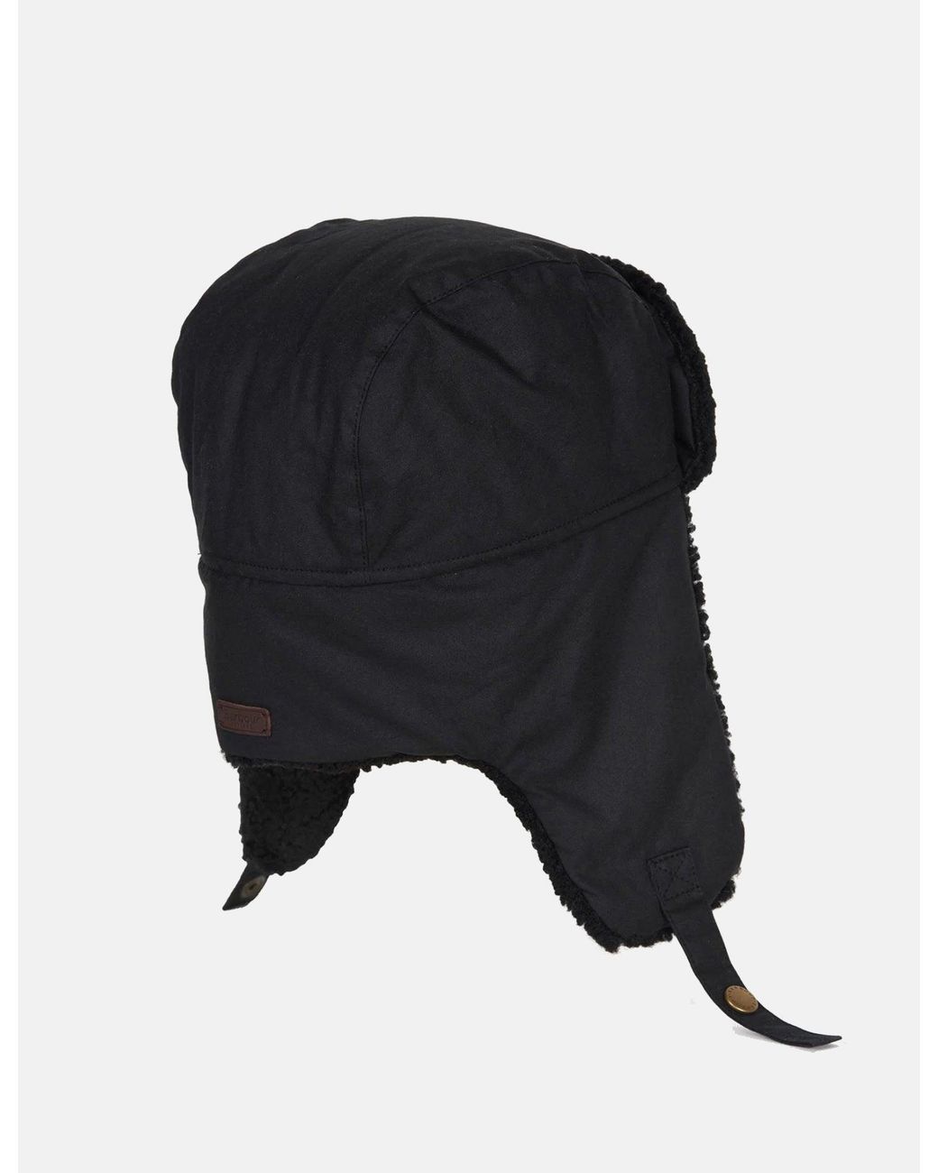 Barbour Black Morar Wax Trapper Hat for men