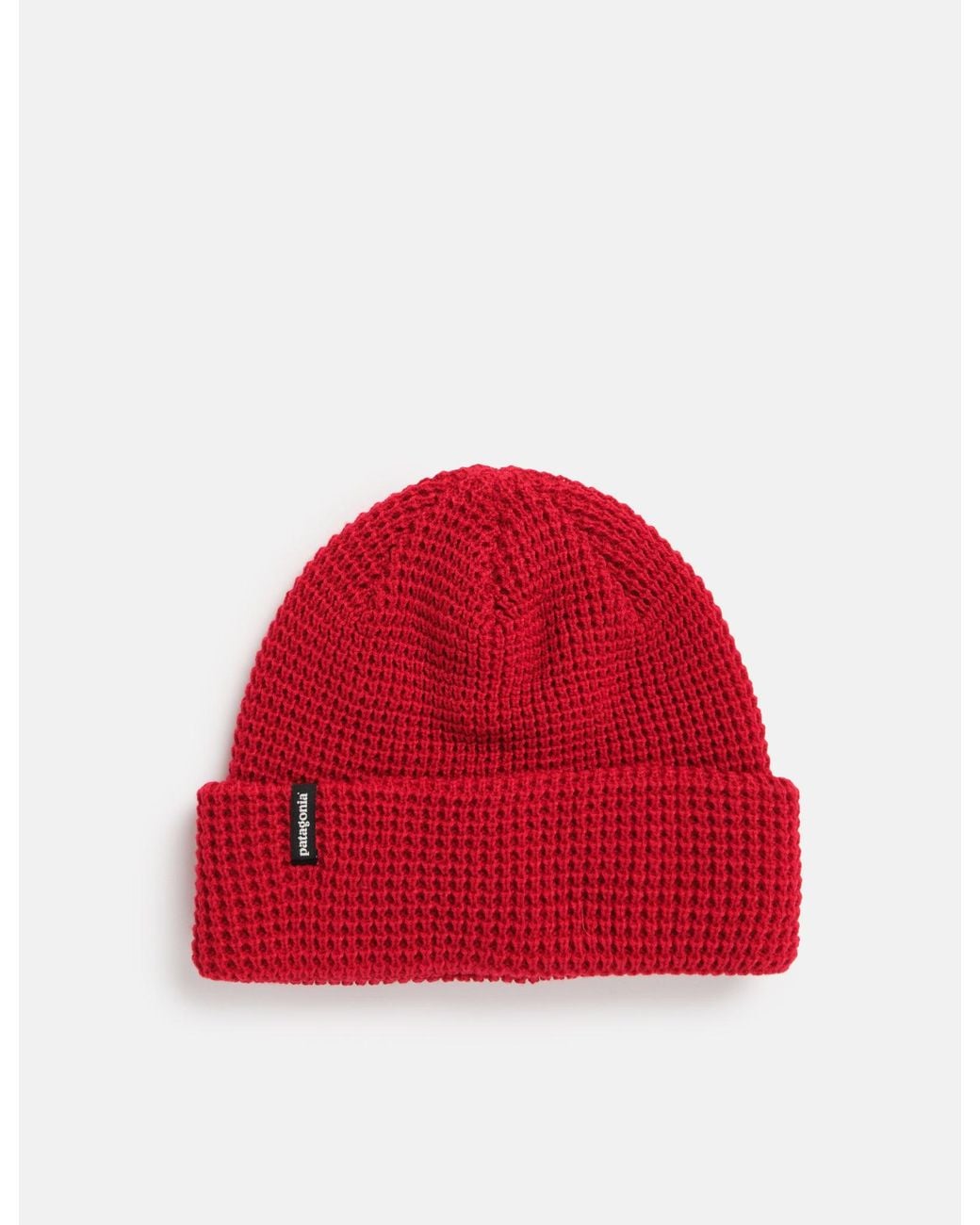 Patagonia Red Snowdrifter Beanie Hat for men