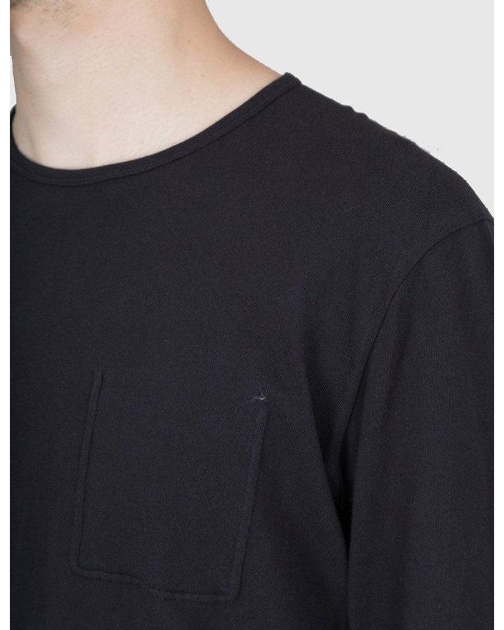 Folk Blue Folk Long Sleeve Deboss Pocket T-Shirt for men