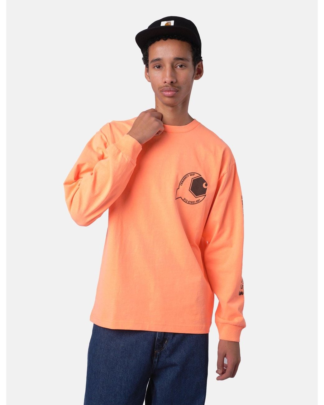Carhartt Orange Industry T-Shirt (Garment Dyed) for men