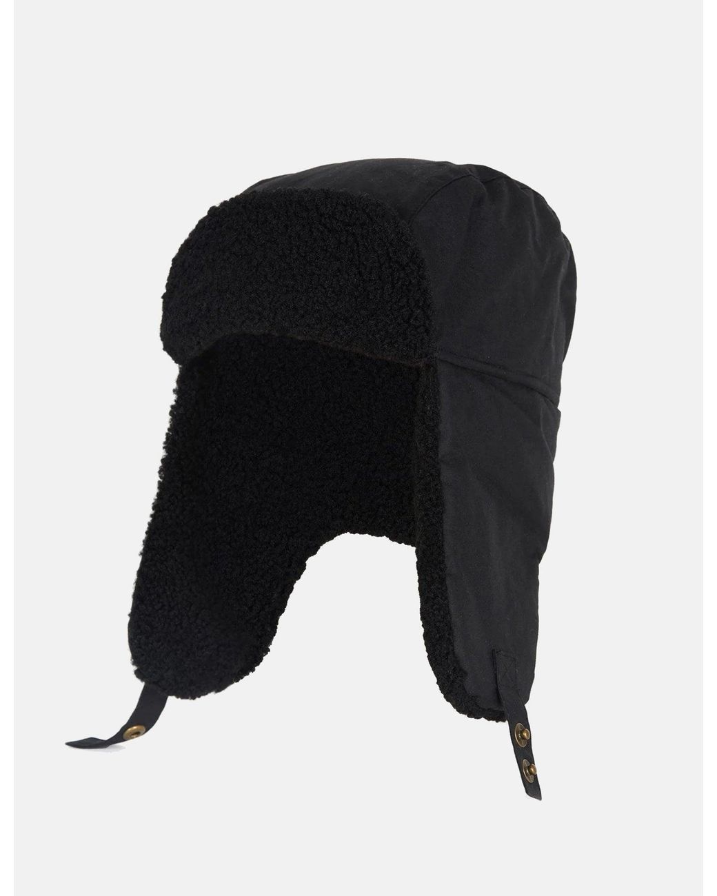 Barbour Black Morar Wax Trapper Hat for men