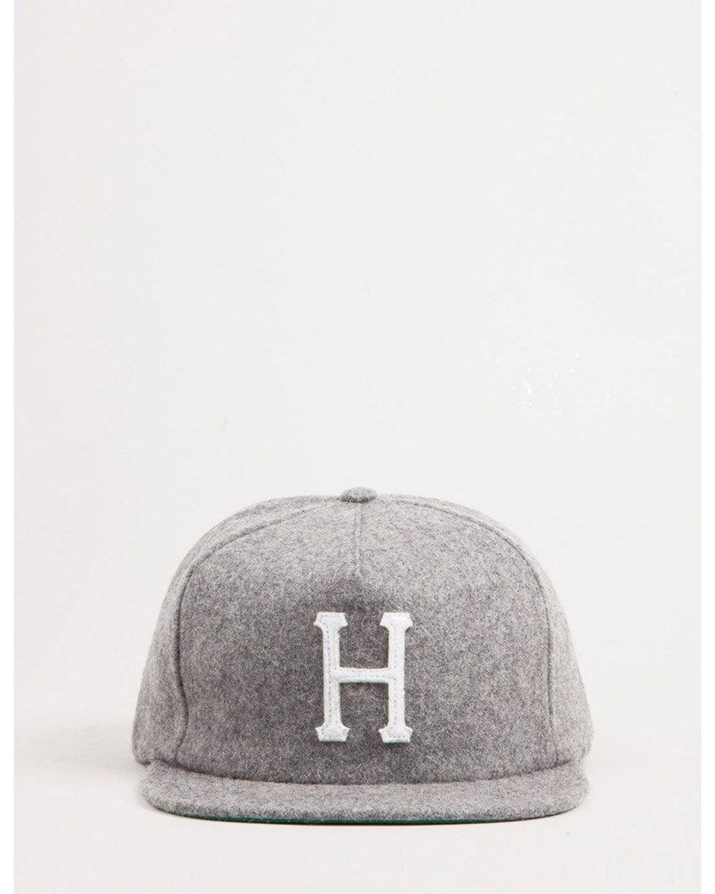 Huf Gray Classic H Wool Snapback Cap for men