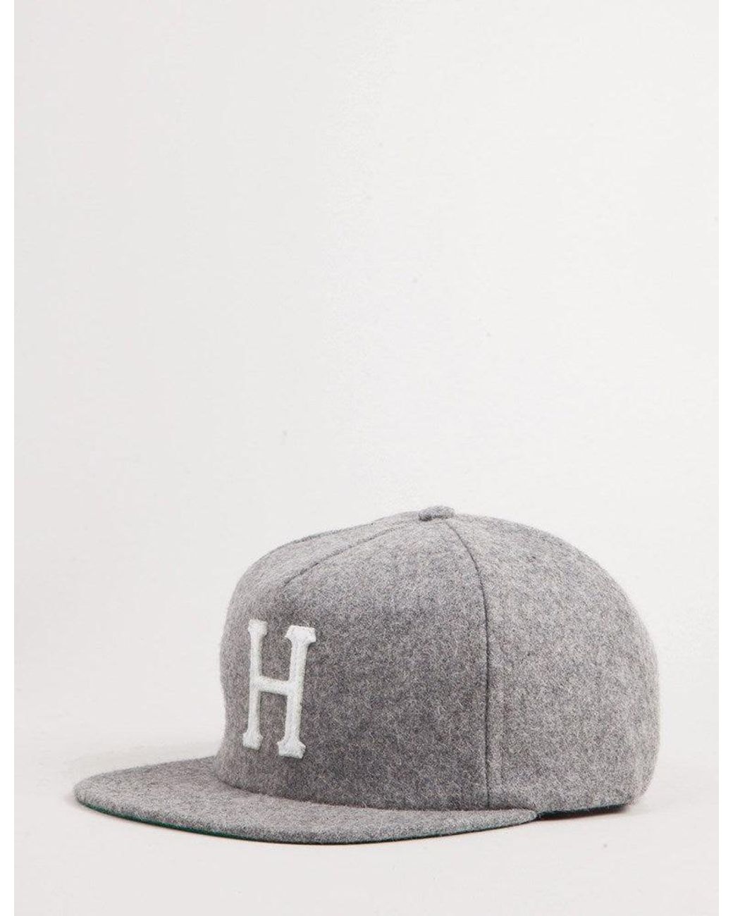 Huf Gray Classic H Wool Snapback Cap for men
