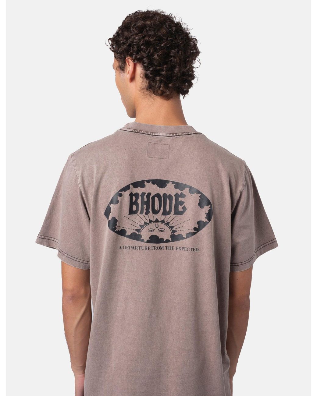 BHODE Gray Tamil Eye Pigment Dyed T-Shirt for men