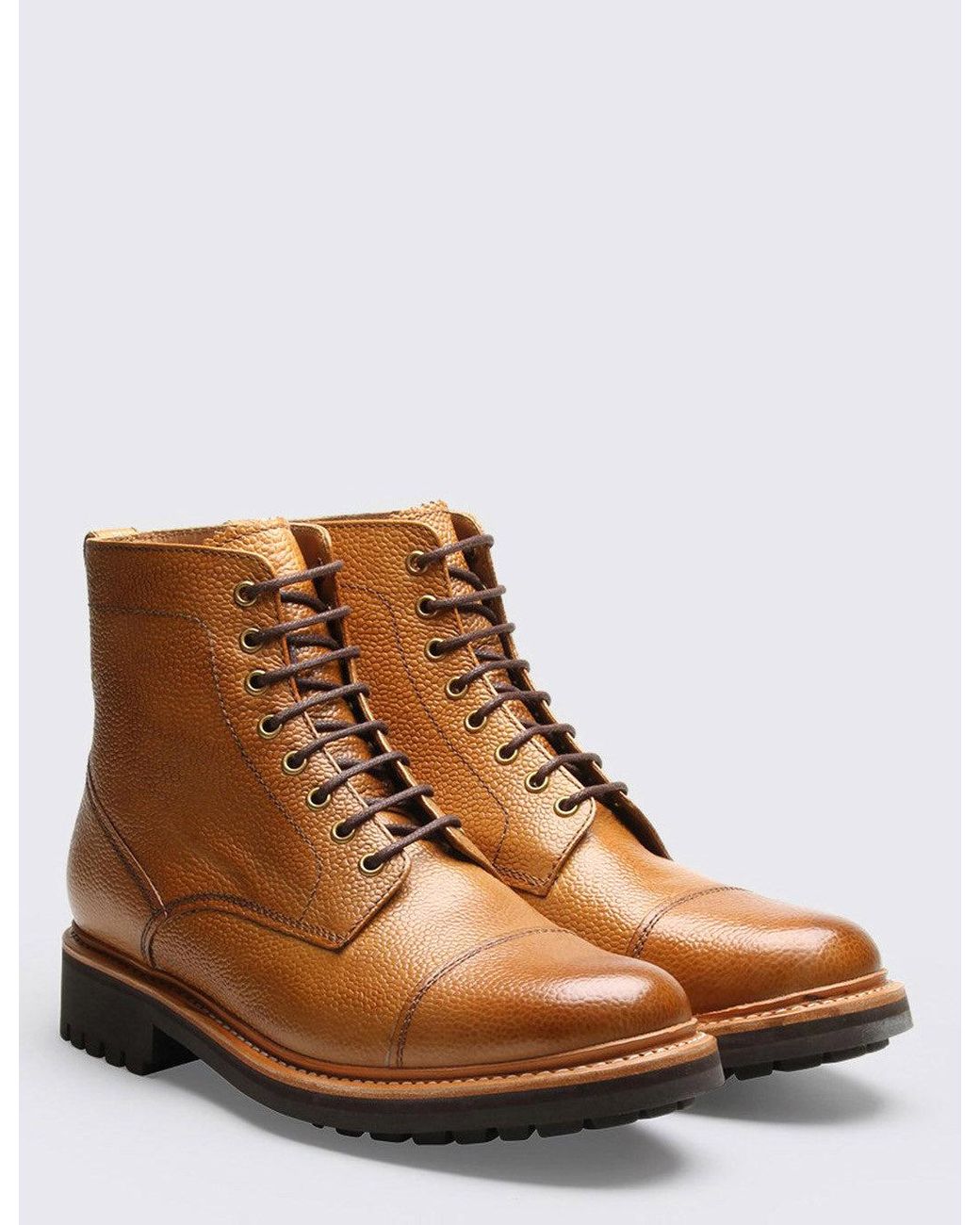 GRENSON Brown Joseph Grain Derby Boot for men