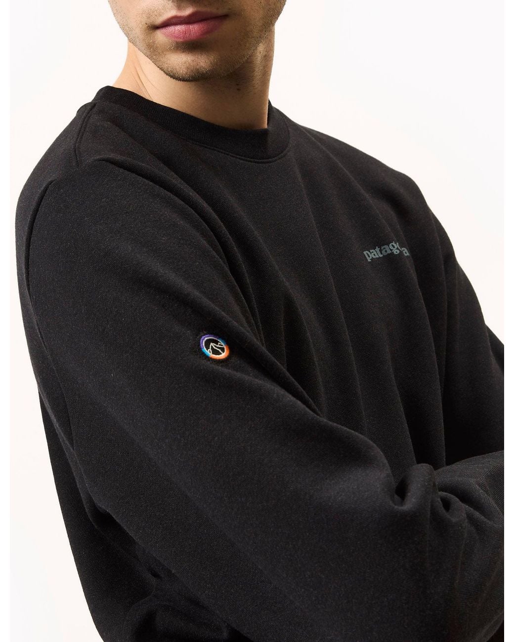Patagonia Black Fitz Roy Icon Uprisal Crew Sweatshirt for men