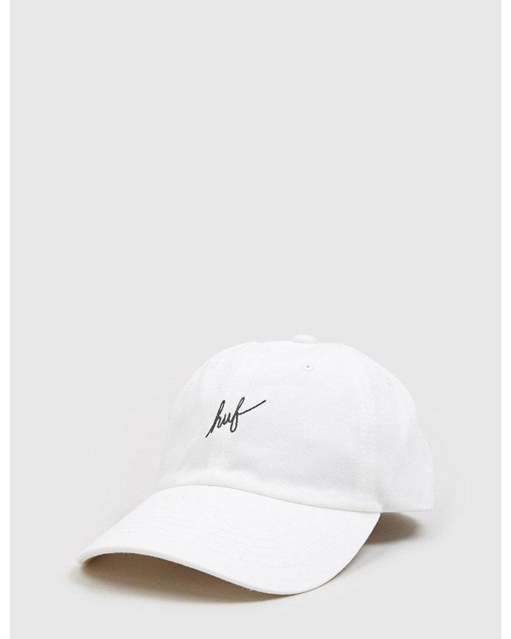 Huf White Script Curved Peak Cap for men