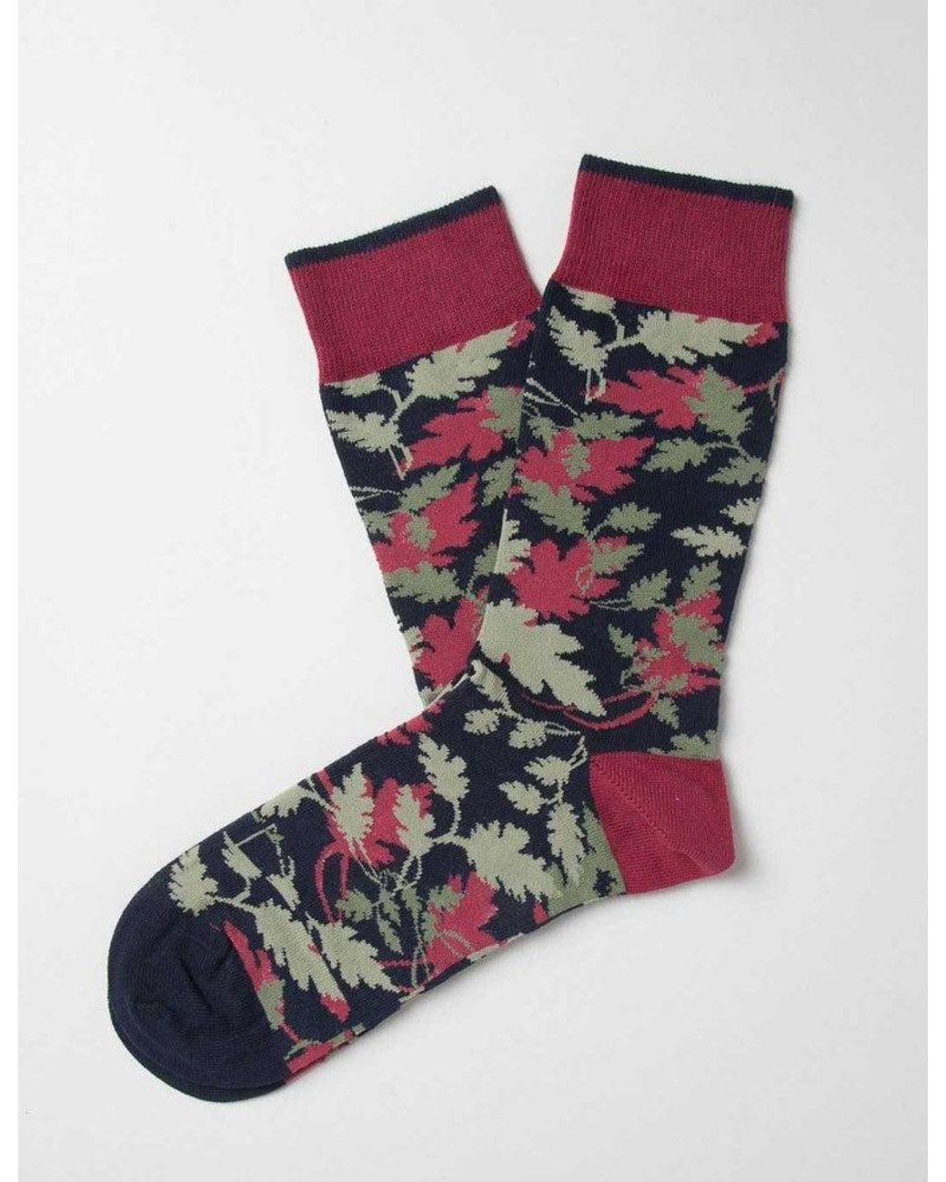 Democratique Socks Multicolor Leaves Camo Socks for men