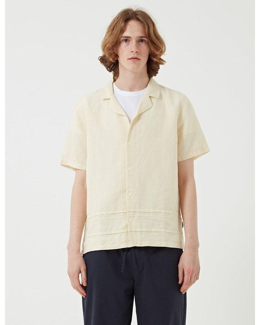 Folk White Horizon Short Sleeve Shirt for men