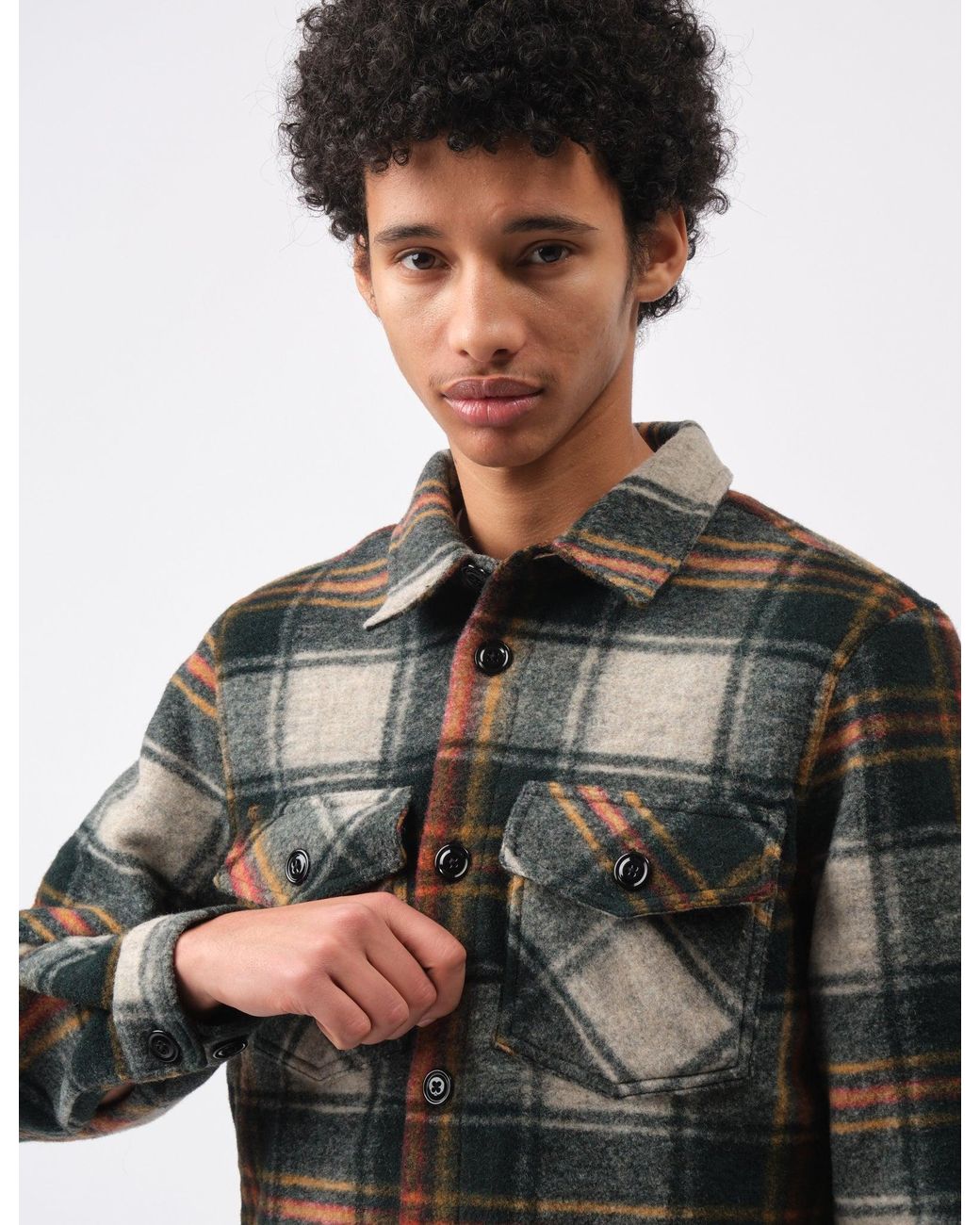 Portuguese Flannel Gray Gauli Overshirt for men