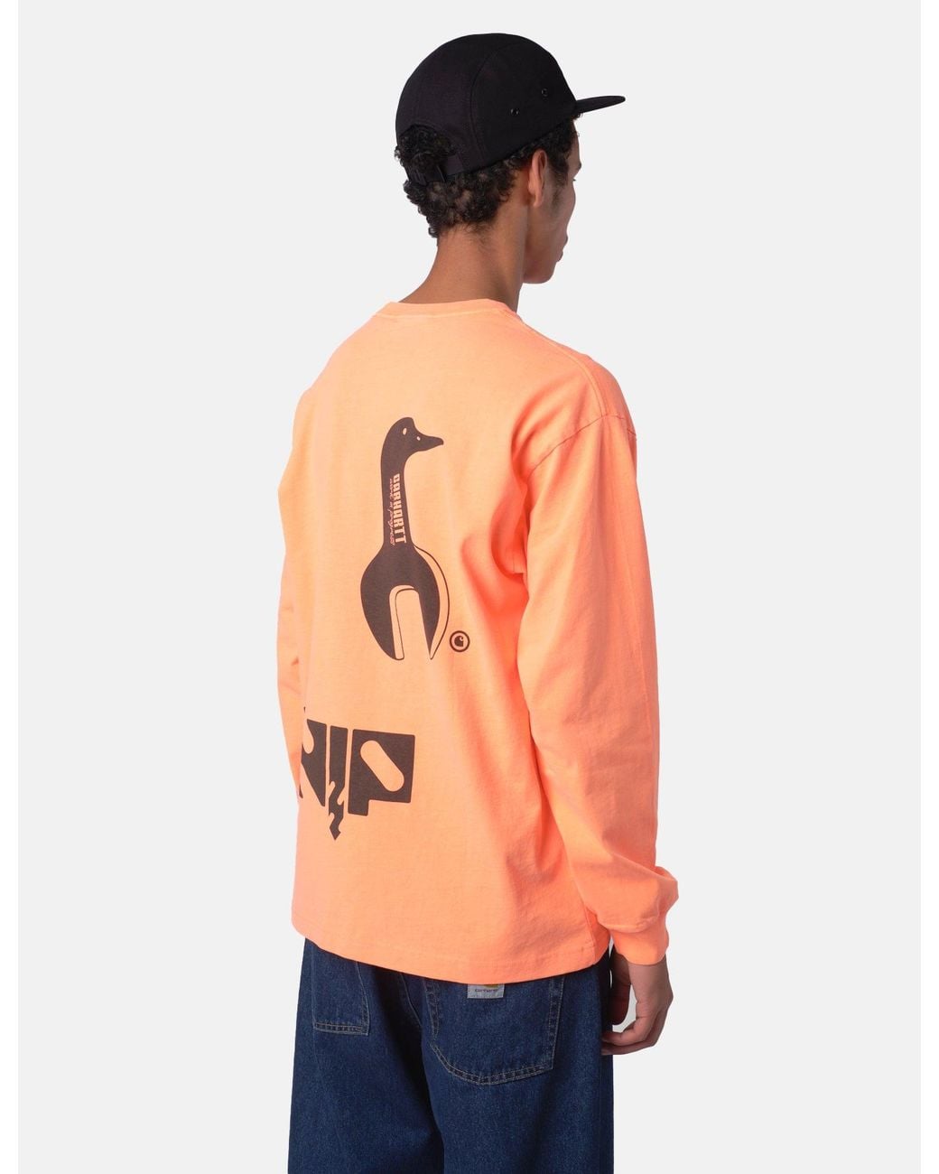 Carhartt Orange Industry T-Shirt (Garment Dyed) for men