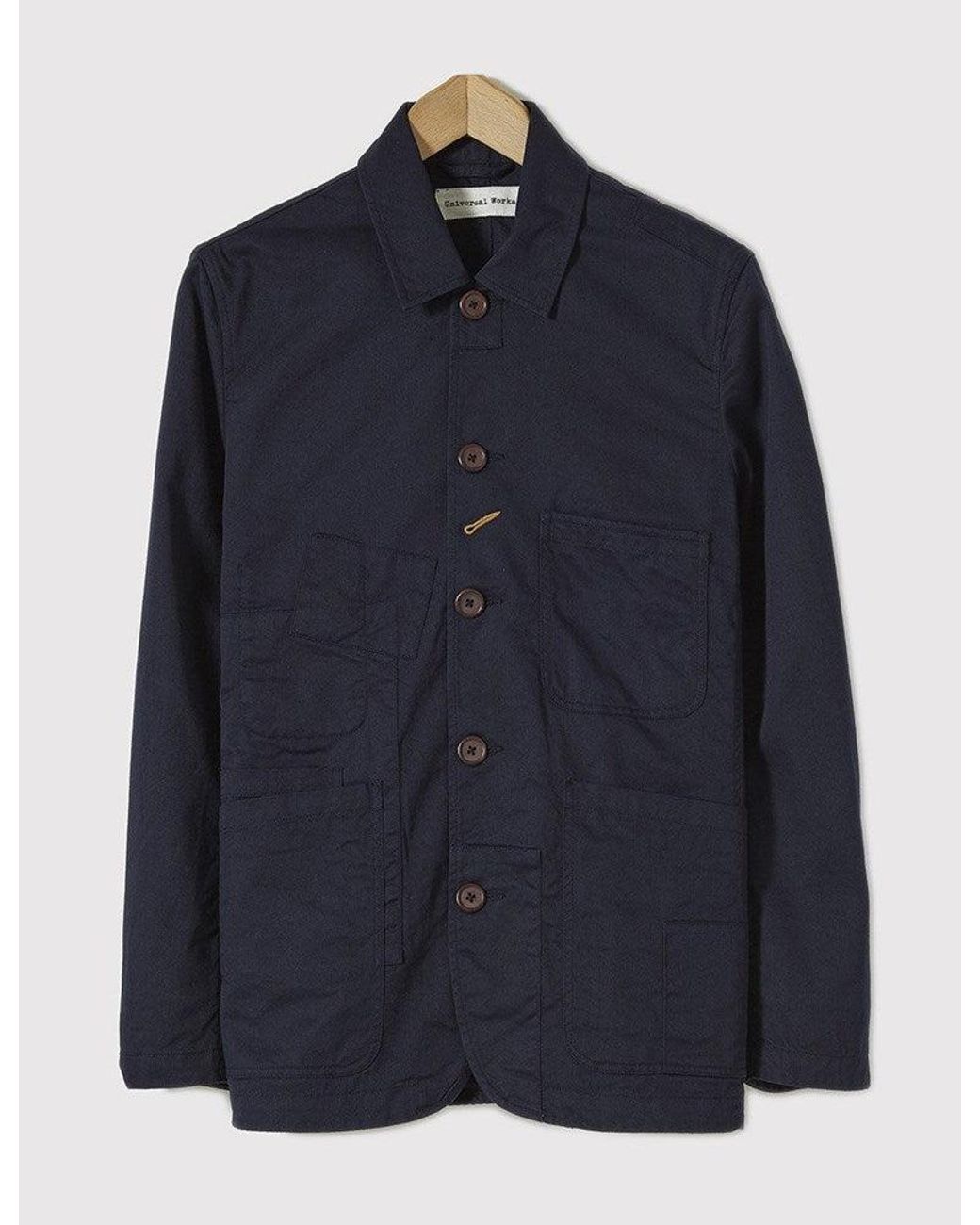 Universal Works Blue Bakers Jacket (With Patches) for men