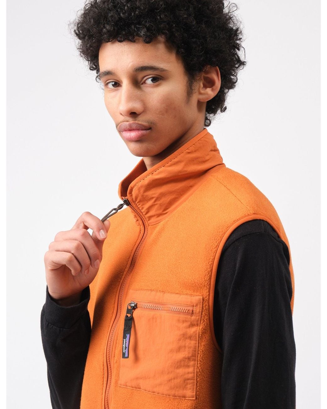 Patagonia Orange Synch Fleece Vest for men