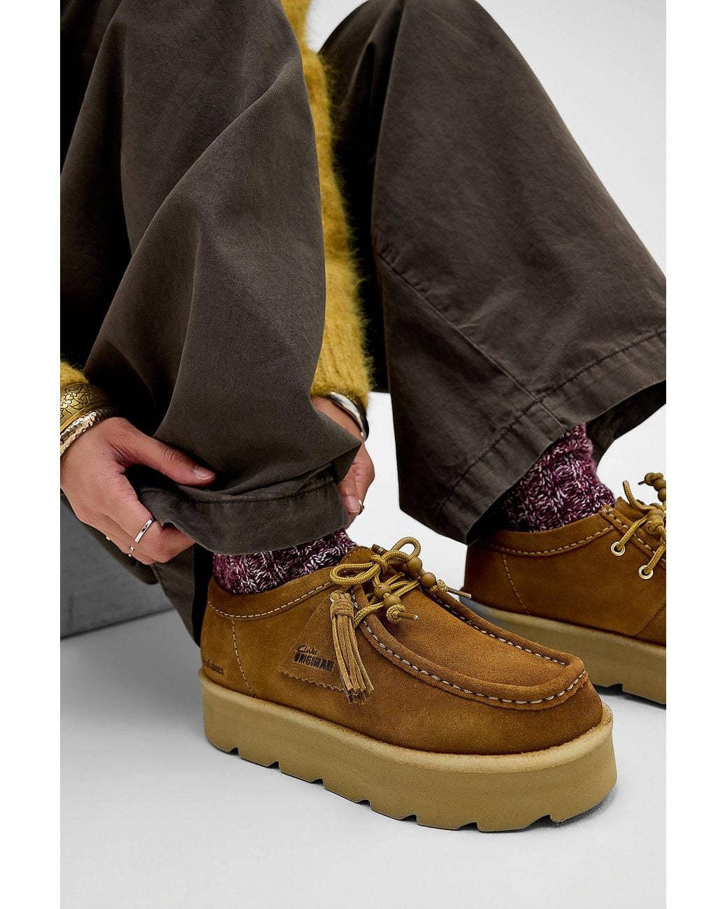 Clarks Brown Tan Suede Meare Walla Shoes