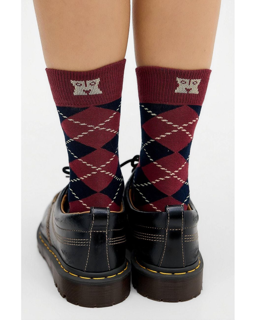 Happy Socks Black Argyle Crew Socks