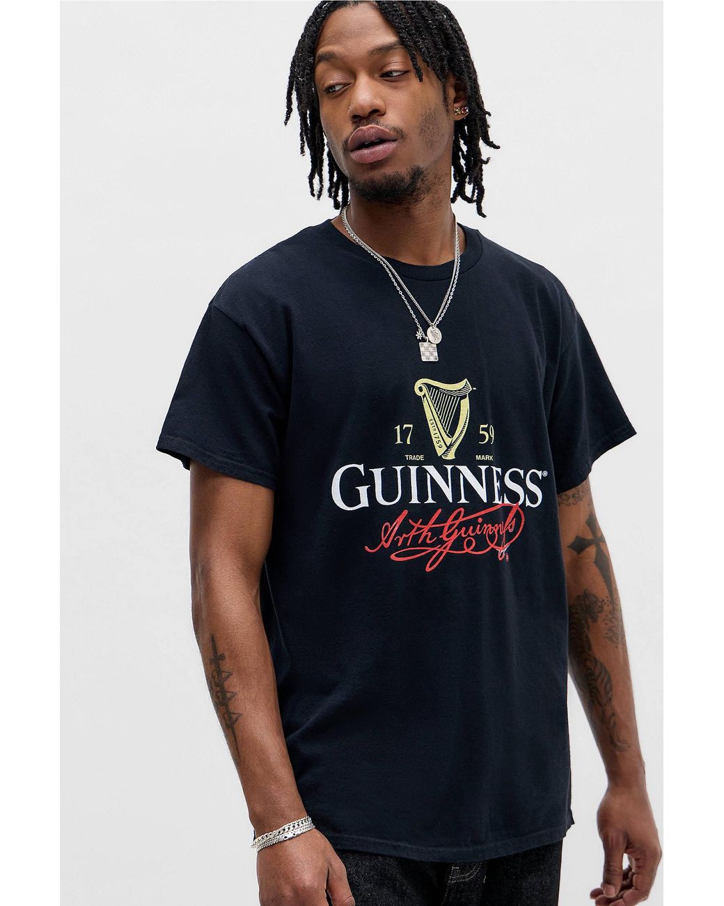 Urban Outfitters Blue Uo Black Guinness Graphic Tee for men
