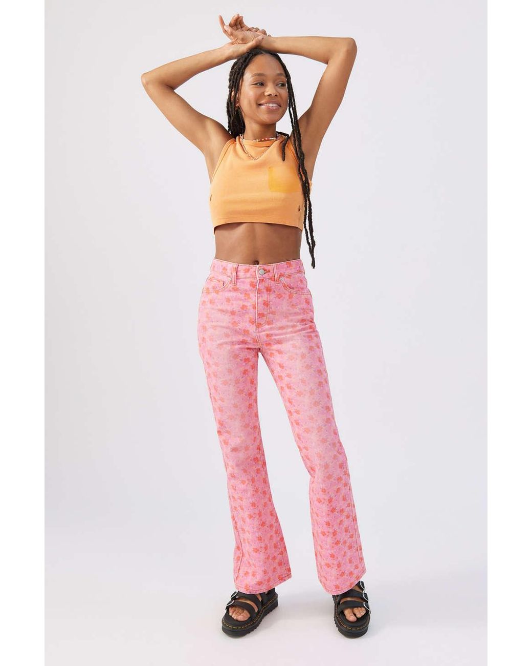 BDG High waisted Flare Jean in Pink Lyst