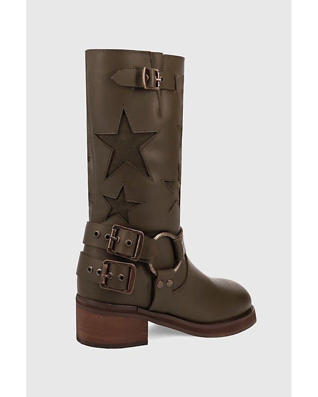 Dingo Brown Blacklist Star Leather Boot