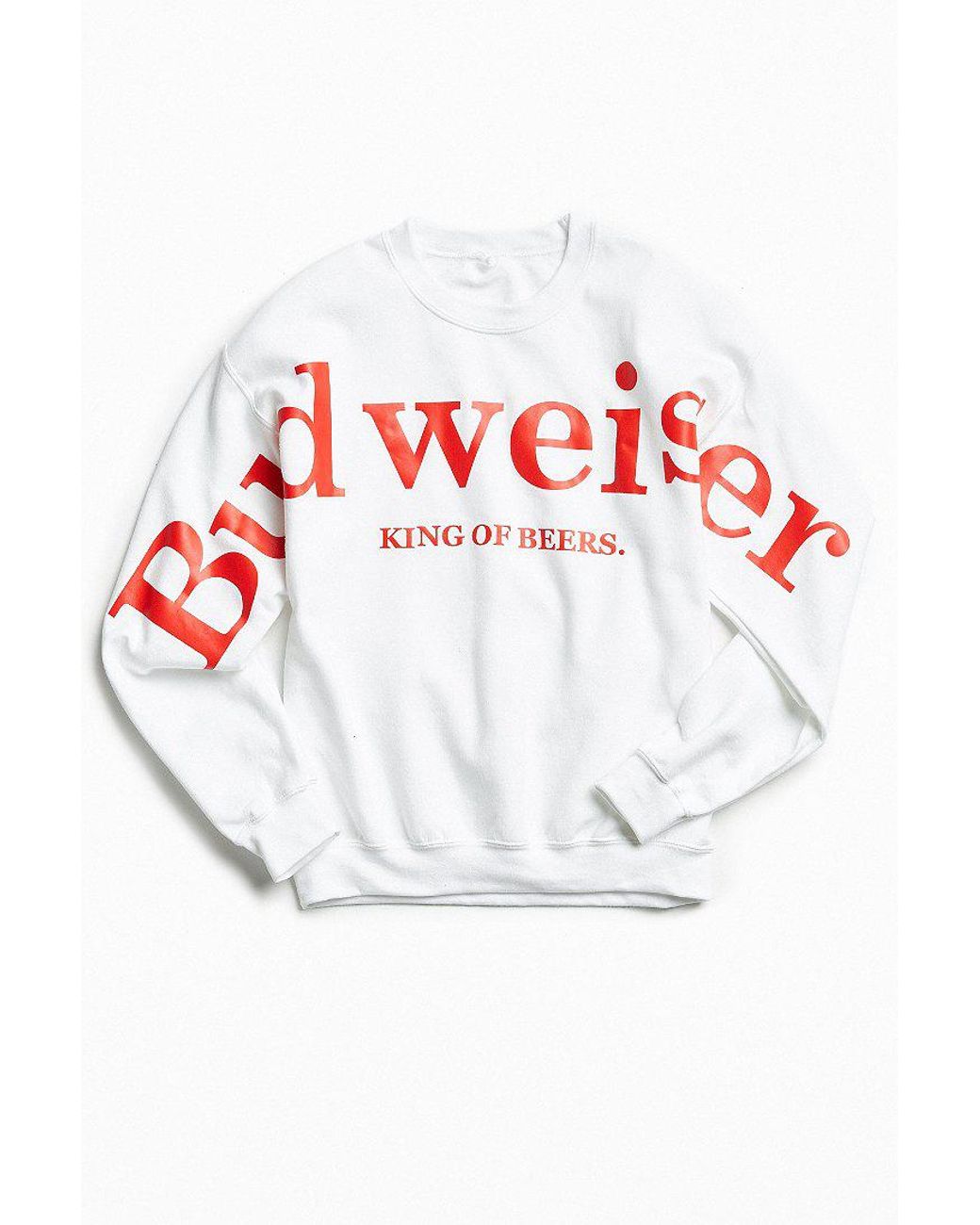 Urban Outfitters Budweiser Crew Neck Sweatshirt in White for Men | Lyst