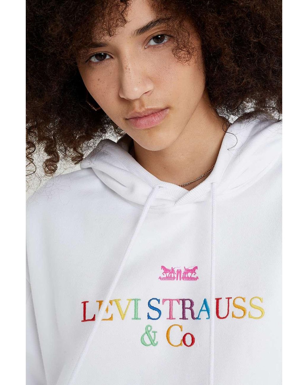 Levi's Unbasic Rainbow Logo Hoodie in White | Lyst UK