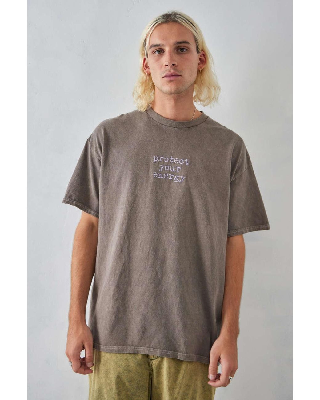 Urban Outfitters Uo Brown Protect Your Energy Tee In Brown,at for