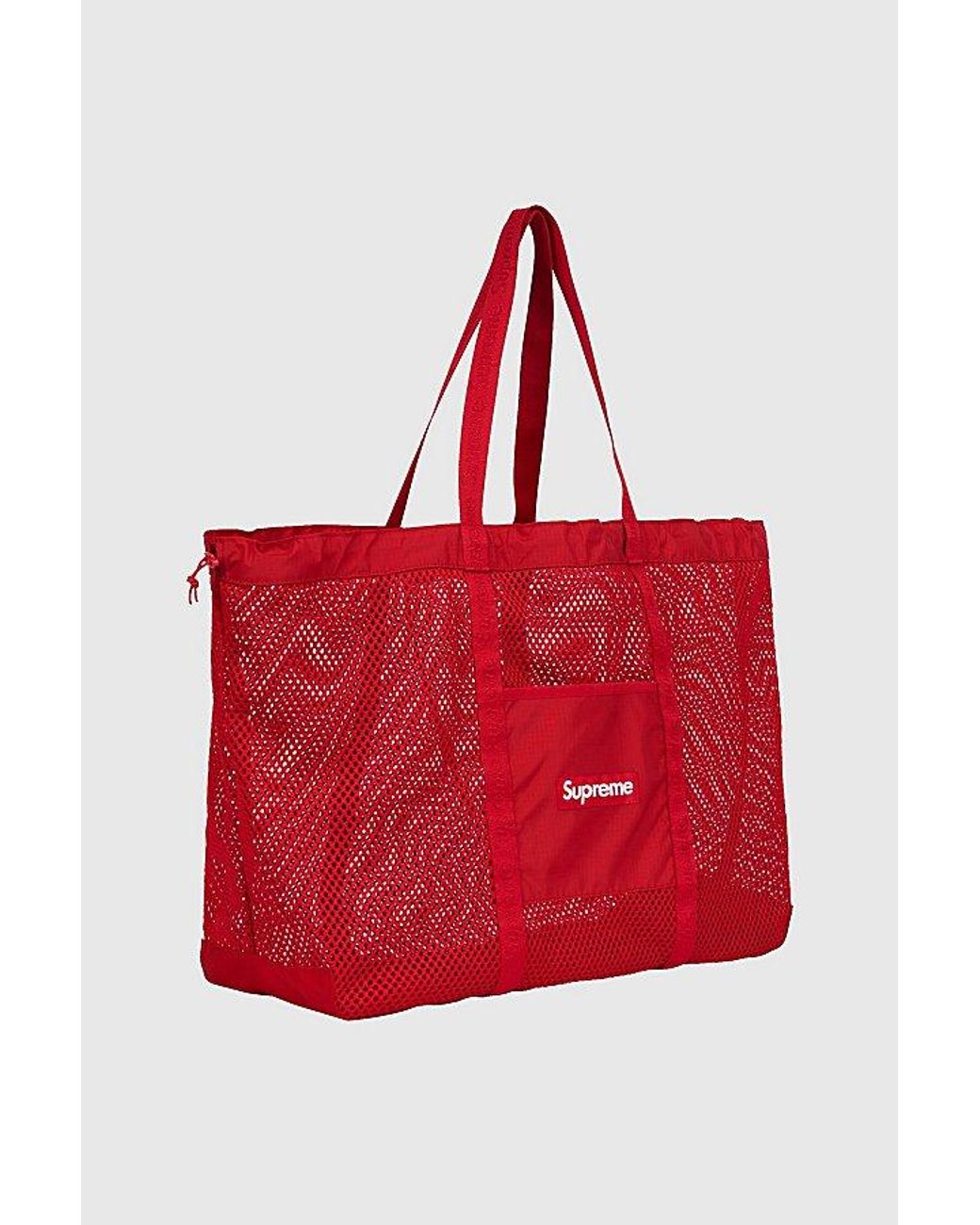 【完全未開封】supreme Mesh Tote Bag Red Supreme Mesh Tote Bag (Ss25) in Red for Men | Lyst