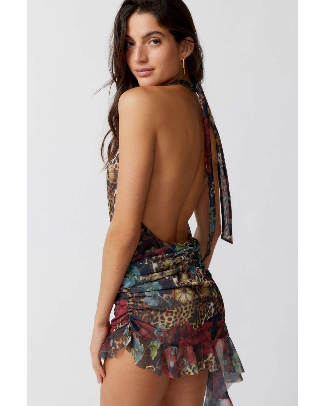 cindy mini dress in dark cheetah Jaded London Cindy Mini Dress in Dark Cheetah