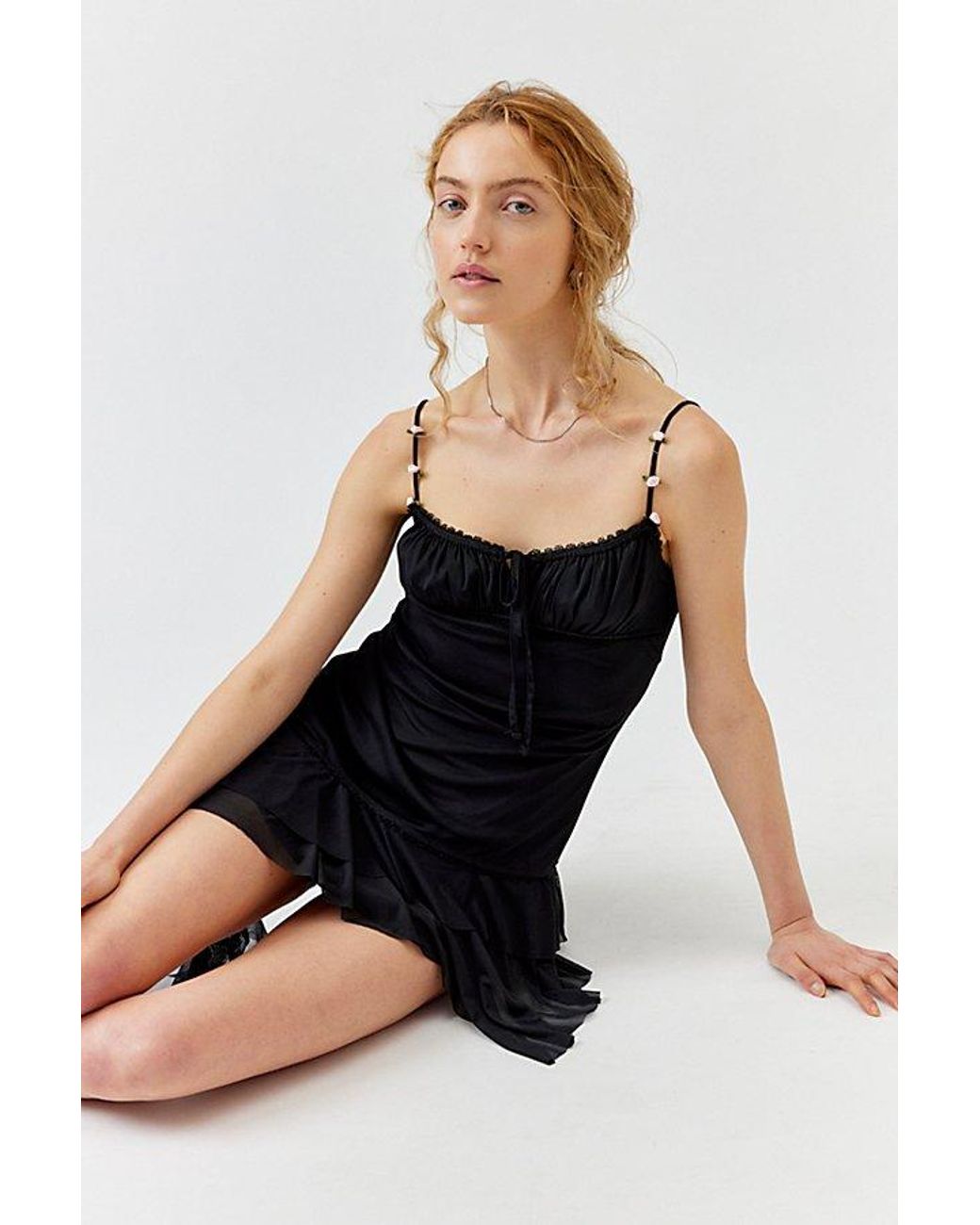 knee length dresses for ladies Oyster Mesh Mini Dress 6 / Mahogany