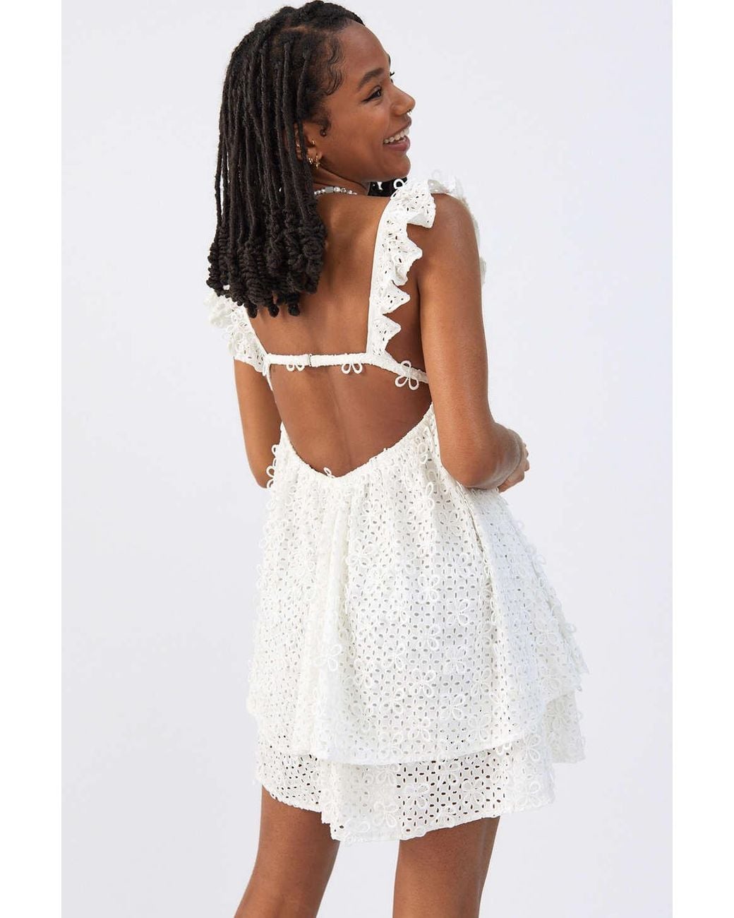 For Love & Lemons Cassie Eyelet Mini Dress in White | Lyst For Love & Lemons Cassie Eyelet Mini Dress in White | Lyst