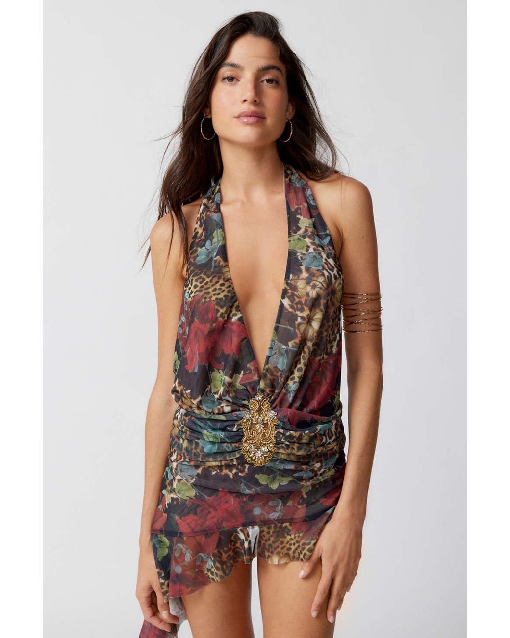 Jaded London Cindy Plunge Mini Dress | Lyst