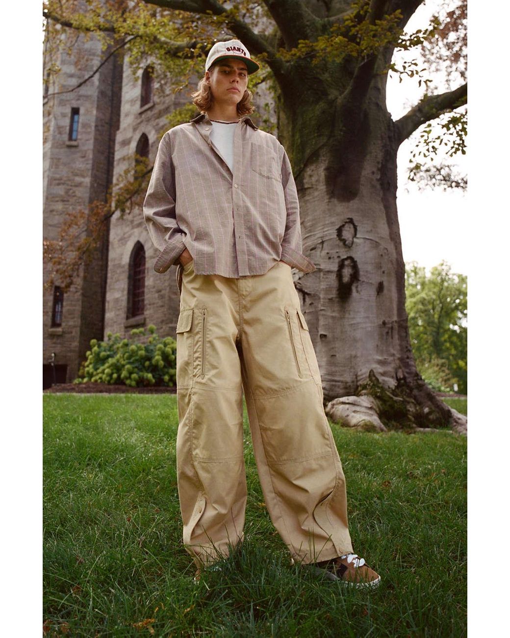 Urban Outfitters Uo Ventilated Baggy Cargo Pant in Green for Men Lyst