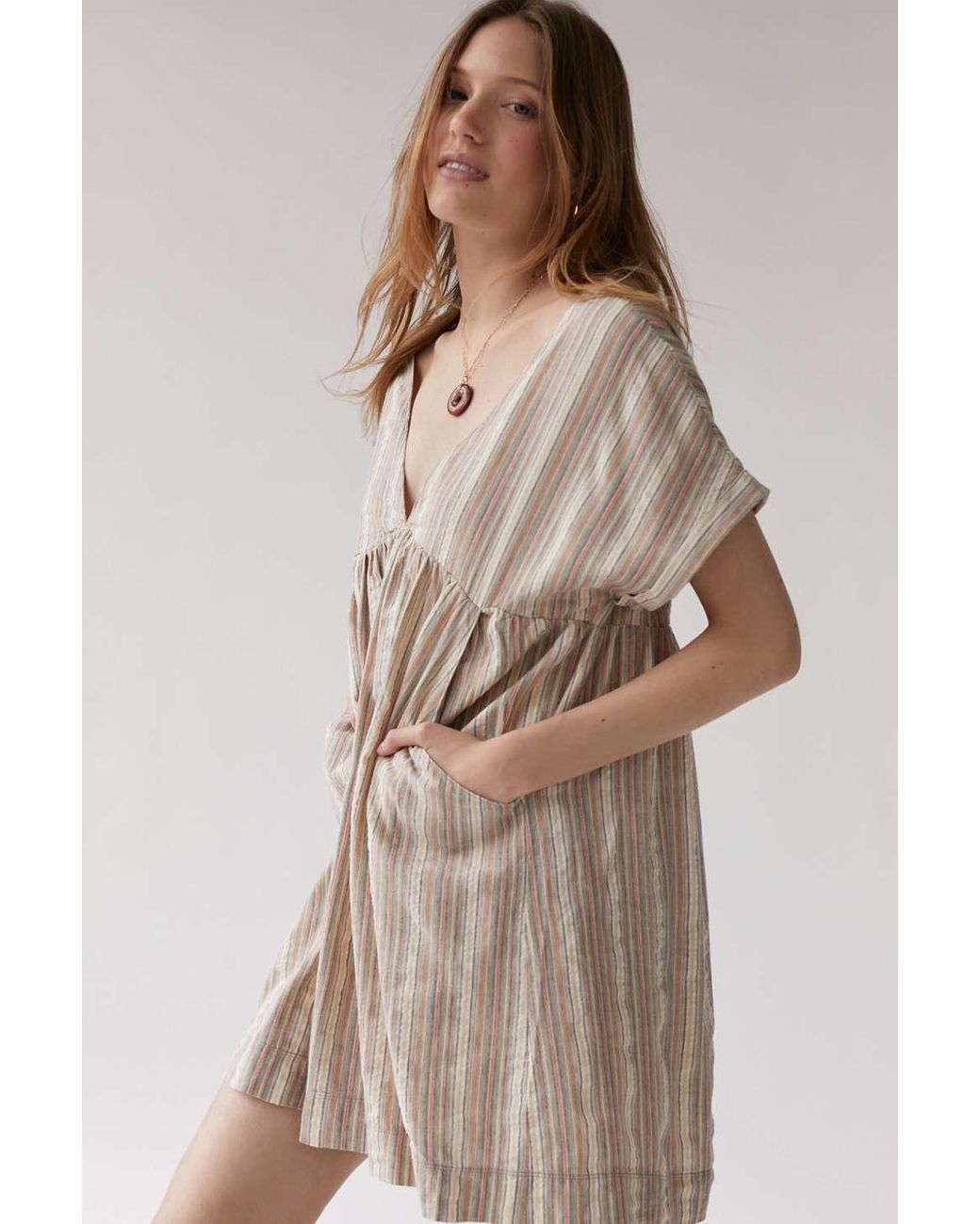 Urban Outfitters Uo Serendipity Linen Babydoll Dress Lyst