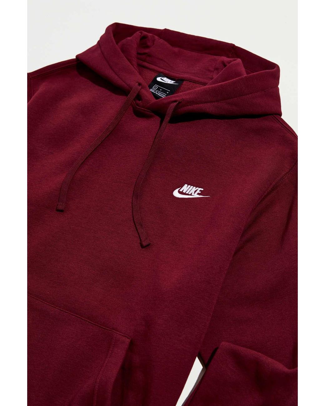 Nike Sportswear Club Fleece Hoodie Sweatshirt in Maroon (Red) for Men | Lyst