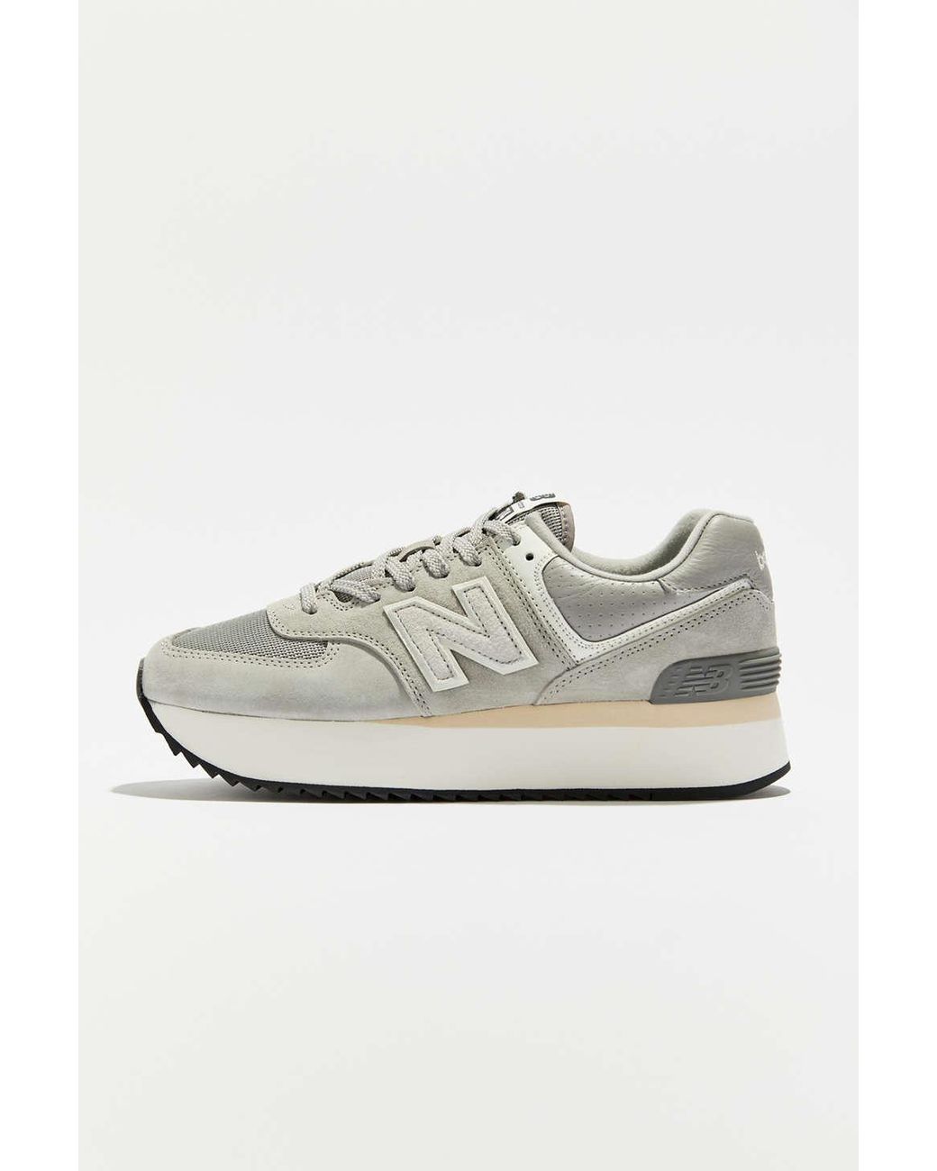 New Balance Leather 574+ Platform Sneaker in White | Lyst Canada