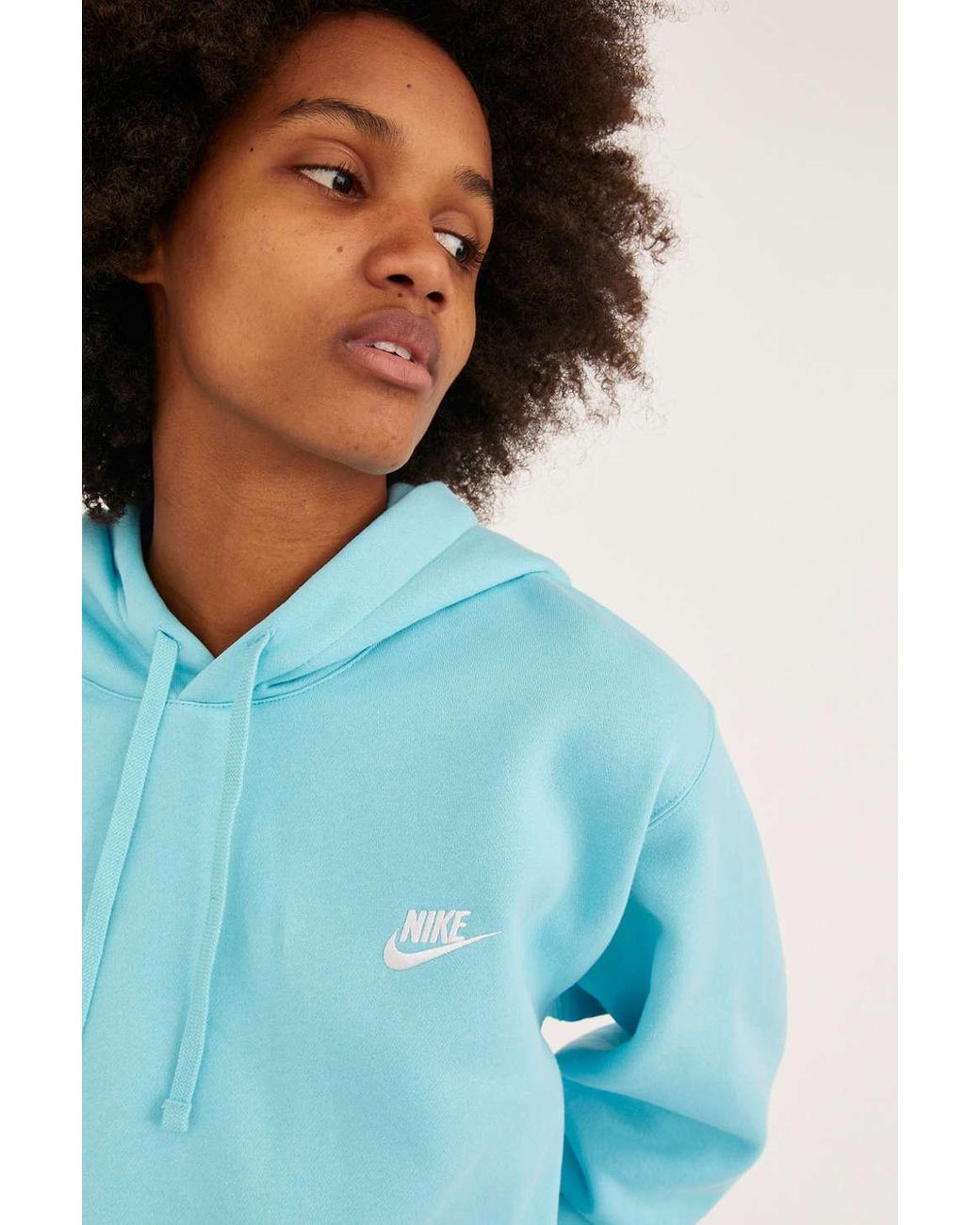 Nike Swoosh Fleece Hoodie Sweatshirt in Blue | Lyst