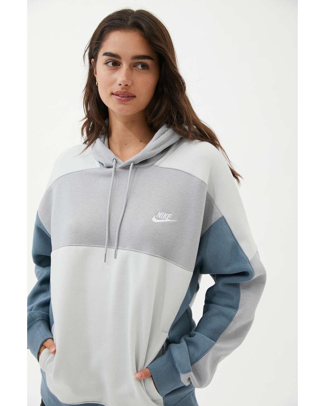 Nike Oversized Colorblock Hoodie Sweatshirt in Blue | Lyst Canada