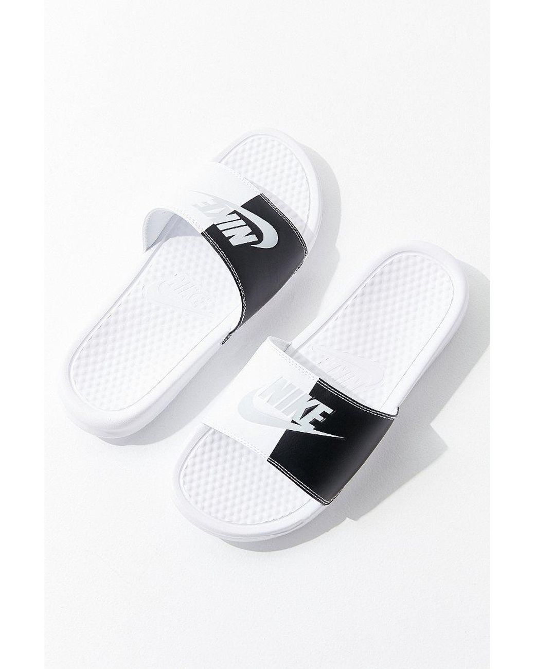 Nike Rubber Nike Benassi Jdi Colorblock Slide in Black + White (White) |  Lyst